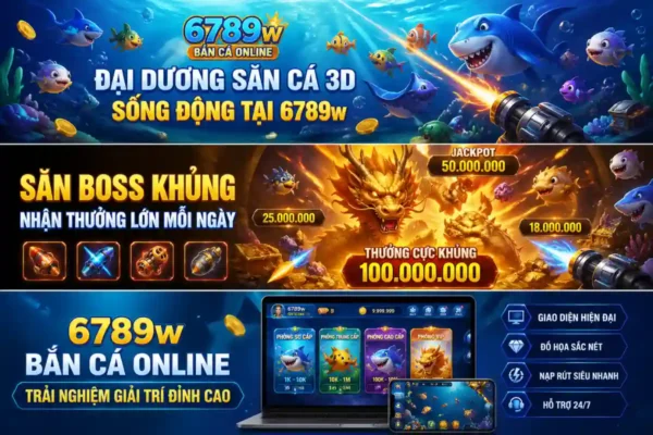 6789w Bắn Cá Online với đồ họa sắc nét, boss khủng thưởng lớn và trải nghiệm săn cá đổi thưởng hấp dẫn mỗi ngày